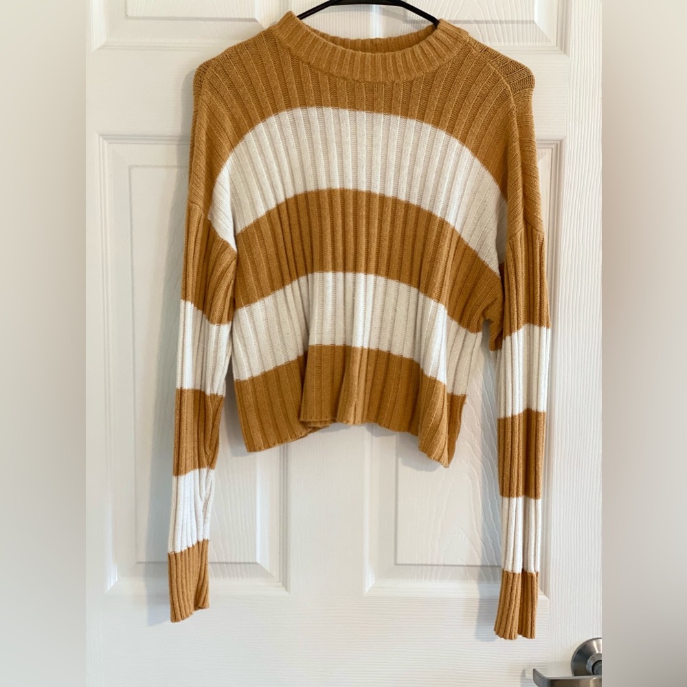 American Eagle Cropped Striped Sweater